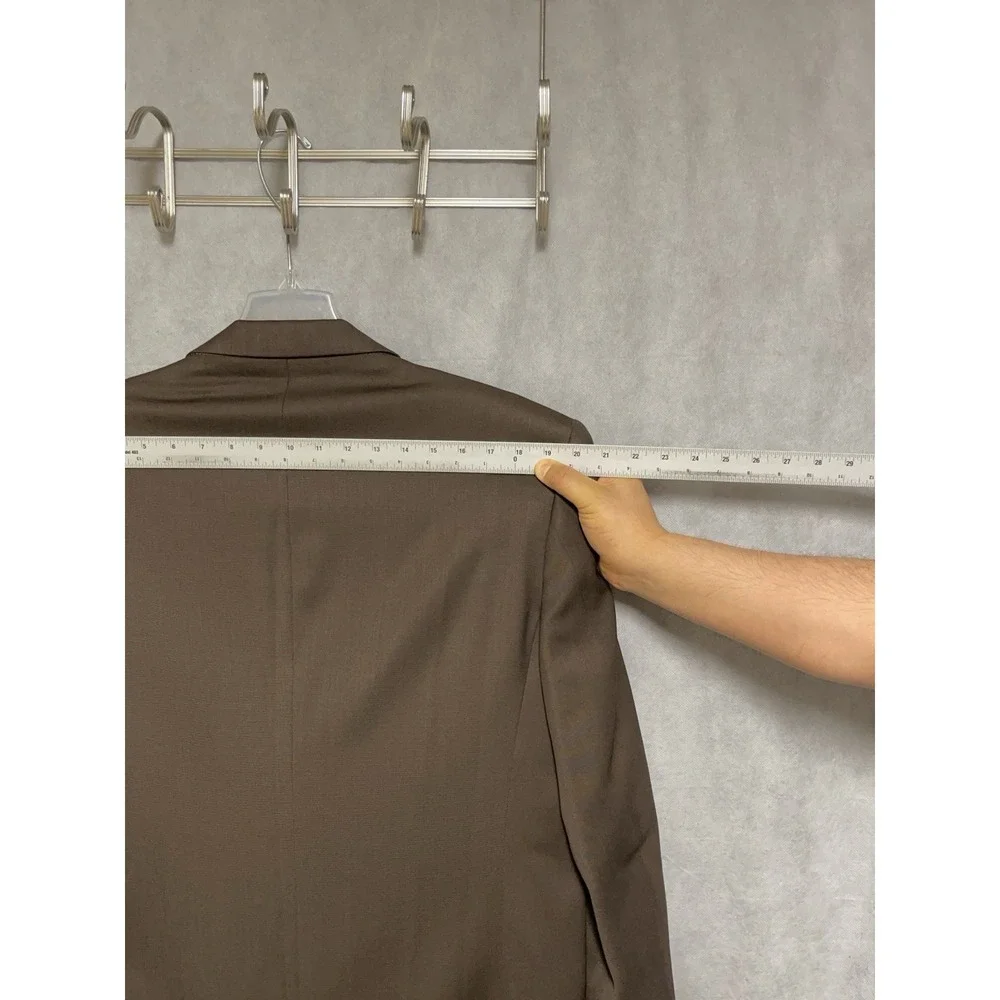 Paulo Solari Suit Men 42L Brown Athletic Fit Double Breasted Wool 34X32 P Luxury